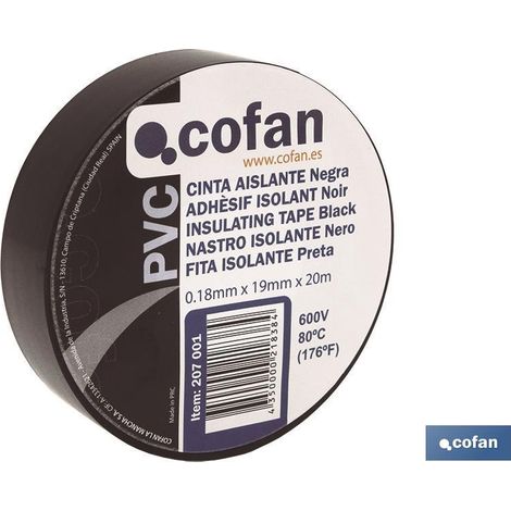 Nastro Isolante 180 Micron Nero 19mmx20 Metri