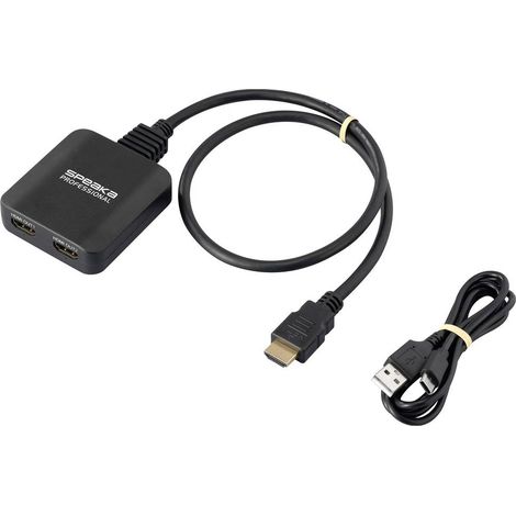 SpeaKa Professional SP-HDMIS-300 2 Porte Distributore, splitter HDMI Predisposto Ultra HD 7680 x 4320 Pixel Nero (1/5)