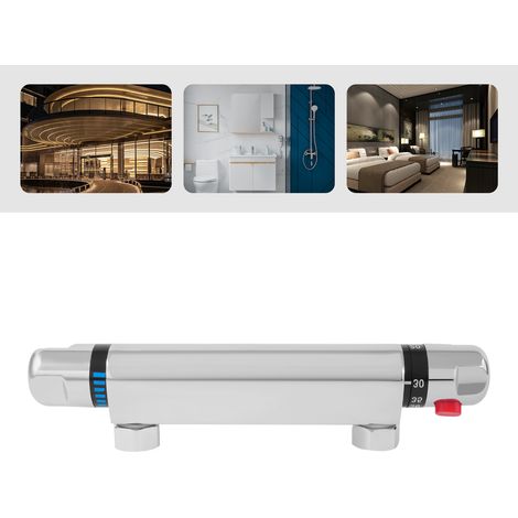 【Chauffage et ventilation】Mitigeur de douche thermostatique, robinet de douche thermostatique à 38 °C, raccord fileté 1/2", protection anti-brûlure, température de l'eau réglable (1/5)