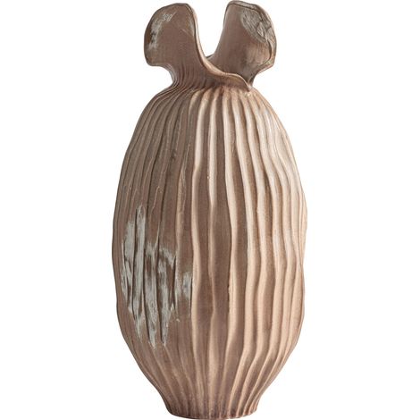 Vase contemporain en céramique brun clair - brun clair (1/3)