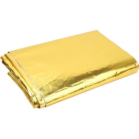 Ruban adhésif réfléchissant doré haute température pour isolation thermique et protection contre la chaleur, idéal pour envelopper les câbles et les conduites de carburant. (1/5)