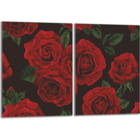 Protezione per piano cottura in vetro 2x40x52 Rose (1/5)