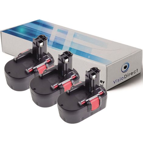 Lot de 3 batteries pour Bosch 22614 perceuse visseuse 3000mAh 14.4V (1/2)