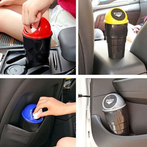poubelles fixées sur une voiture, accessoires automobiles pour l'intérieur de la voiture, voiture rouge (1/4)