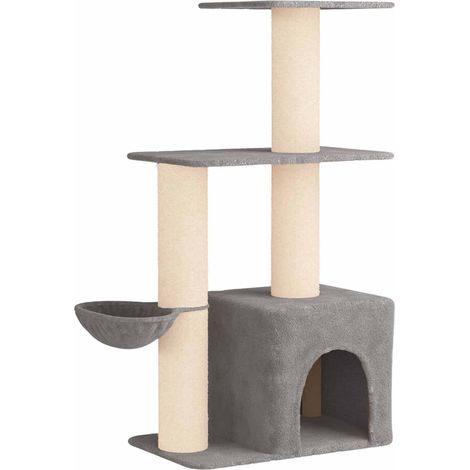 Katzennbaum mit Sisal-Kratzsäulen Hellgrau 133 cm vidaXL (1/5)