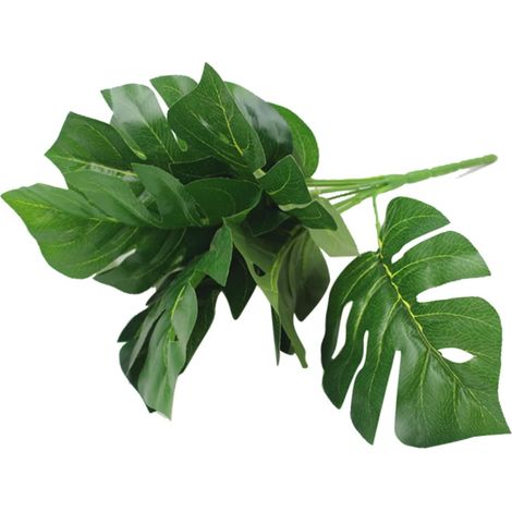 Feuilles Artificielles Monstera 9 Têtes, Feuilles De Simulation Tropicales Vertes, Décoration Intérieure Maison, sans Entretien, Composition De Fleur, Ambiance Tropicale (1/5)