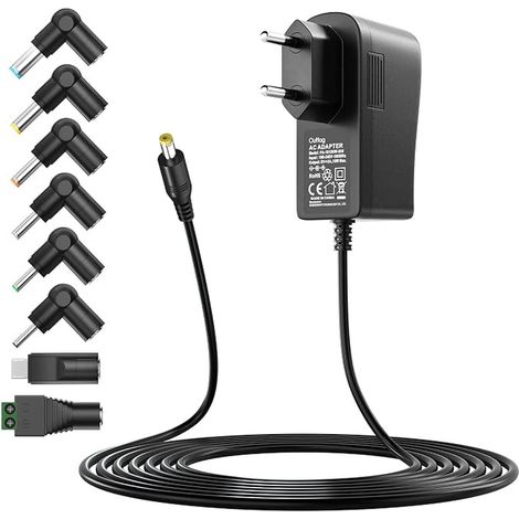 Universel Alimentation Chargeur 5V 2A AC Adaptateur avec 7 connecteur pour appareils LCD, LED Strips, Routers,Haut-Parleur,USB HUB,Balances,Android Portable (1/5)