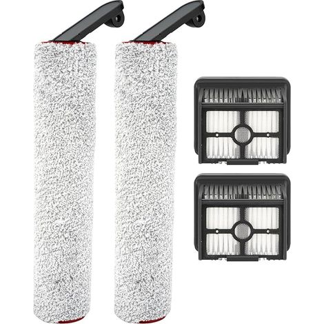 (4 Pièces) 12 Pro Brosses Rotatives Et Filtres Hepa De Rechange Pour Aspirateurs Eau Et Poussière Sans Fil Dreame H12 Pro/H12 Dual, 2 Brosses Rotatives, 2 Filtres Hepa, Pièces De Rechange (1/5)
