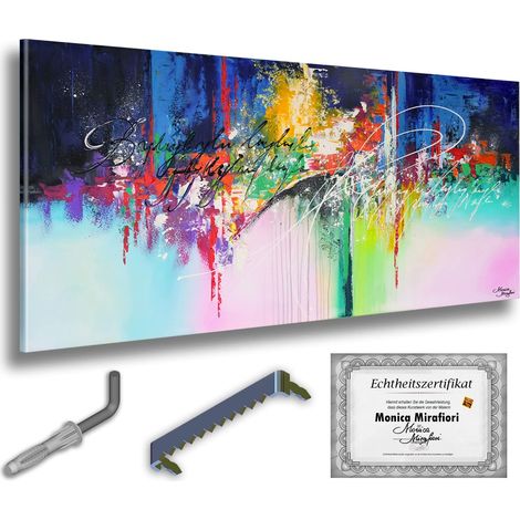 Monica Mirafiori  100% dipinto a mano  Quadro astratto e a colori 140x70 cm  Dipinto a mano  Pittura acrilica  Quadro acrilico di grandi dimensioni  Arte moderna  Stampe artistiche (1/5)