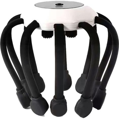 Vollautomatisches Kopfmassagegerät, entspannt den Kopf, fördert den Lymphabfluss, Bluetooth-Verbindung, vier schwarze Antennen, Deluxe-Version/Vibration-Timer-Rotlicht-Schwarz (1/5)