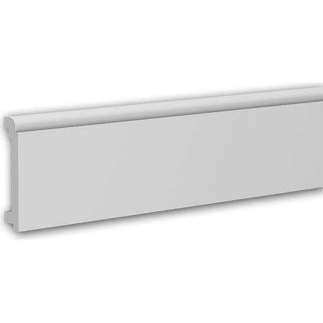 Zócalo Profhome 653116 Rodapié Perfil de estuco Moldura decorativa estilo Neoclasicismo blanco 2 m