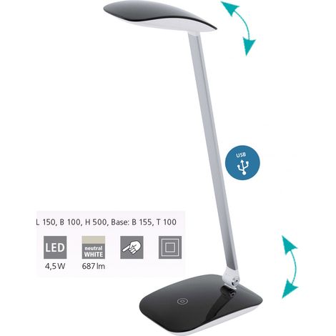 EGLO - LAMPADA CAJERO DA TAVOLO 4,5W NERO (1/5)