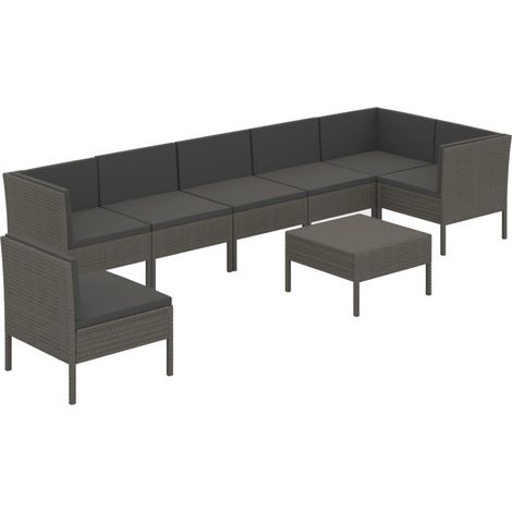 Maison Exclusive - 8-tlg. Garten-Lounge-Set mit Auflagen Poly Rat
