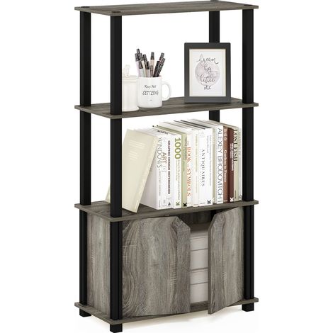 Étagères de Rangement, 4 Niveaux étagère à Livres avec étagère Ouverte, pour Organisation et Rangement, Salon, Garage, Bureau à Domicile, Chêne français (1/5)
