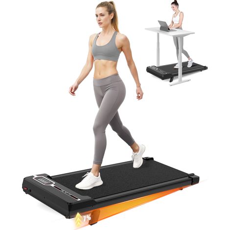 Tapis roulant 3 in 1 – Macchina per camminare con inclinazione del 7% – Velocità 1–8 km/h – Schermo LCD – Motore da 2,5 HP – Superficie corsa 39 x 94 cm – Carico 130 kg – Con telecomando – Nero (1/5)