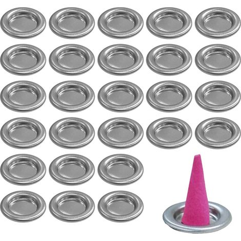 Set of 30 Small Multifunctional Metal Incense Holders, Elegant and Modern Design - Multifunctional Accessories for Aromatherapy and Home Decor, Lightweight and Easy to Carry, Silver (1/5)