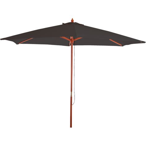Parasol Florida, Parasol de jardin, Parasol de marché, Ø 3m polyester/bois 6kg, anthracite