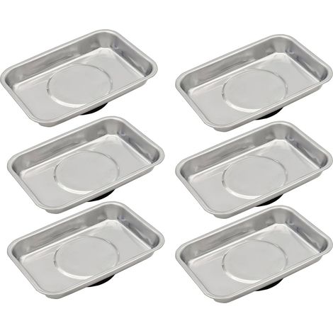 Porte-outils magnétique 6 pièces, 95 x 65 mm, plateaux magnétiques en acier inoxydable, maintien des vis, forets et clous, aimant haute performance (1/4)