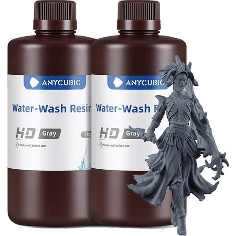Resina lavable con agua, de baja viscosidad, gris HD, 2 kg. (1/2)
