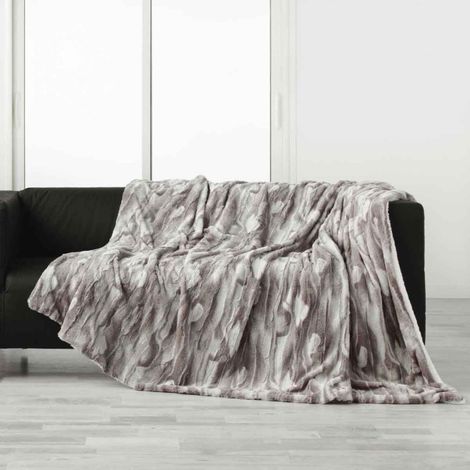 Plaid Imitation Fourrure "Caribou" 180x220cm Naturel (1/4)