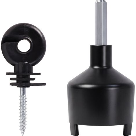 Traderight Electric Fence Insulators Grooved PP+PE Black 120pc (1/5)