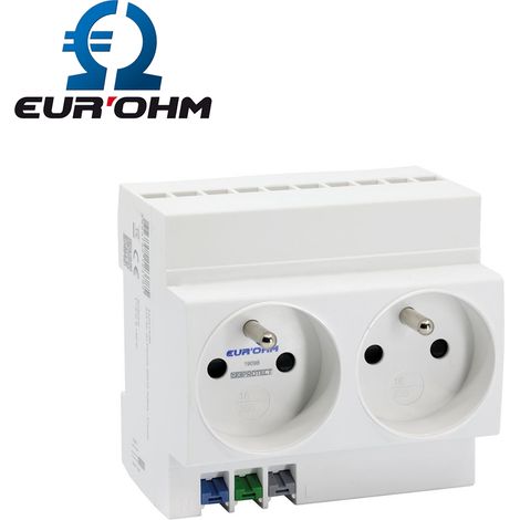 Prise double modulaire 2P+T 16A - 19098 - Eur'Ohm