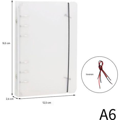 Pages de classeur budgétaire A6 - Chemise transparente givrée - Agenda budgétaire français - Reliure à 6 anneaux - Pour documents, cartes, photos et pochettes budgétaires