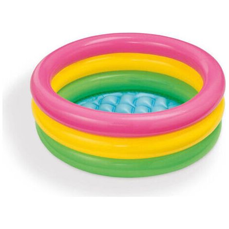 Piscine gonflable pour enfants, pataugeoire de 61 x 22 cm avec 3 anneaux gonflables pour enfants de 6 ans et plus (1/5)