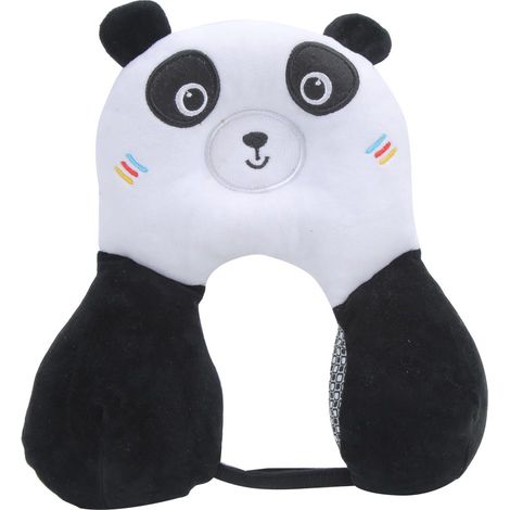Coussin de soutien cervical pour bébé en forme de U, motif animal cartoon, design doux, noir et blanc. (1/5)