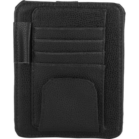 Kartenorganizer für die Sonnenblende im Auto, Kartenhalter aus Kunstleder für die Sonnenblende im Auto, Brillenclip für Aufbewahrungstasche (Schwarz).