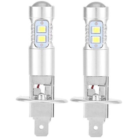 Ampoules de phares, 2x H1 6000K Ultra White 100W Kit d'ampoules de phares à LED pour feux de croisement (1/5)