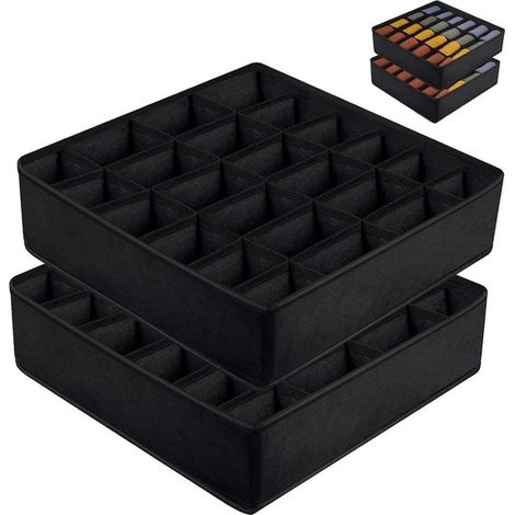 Cajas organizadoras para ropa interior，2 piezas，24 compartimentos，Organizador de cajones，Organizador de sujetadores，Organizador de calcetines (1/5)