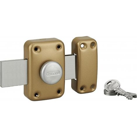 [JAMAIS UTILISÉ] Thirard - Verrou de porte garage CAPITAL à bton et cyl. 30 mm pêne 160 mm 3 clés - 91316 (1/2)