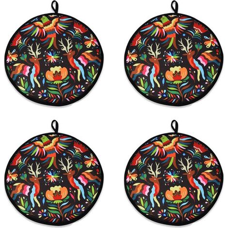 4X Sac en Tissu 12 Pouces pour Burrito, Poche Chauffe-Tortilla Portable Maison pour Crêpe Alimentaire de Restaurant à Micro-Ondes, C (1/4)