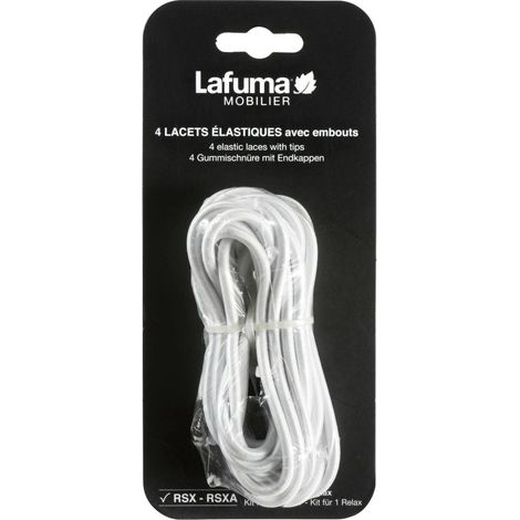 Lafuma 4 Gummischnüre mit Endkappen für Relaxliege 4er Set weiß LFM2322.0020