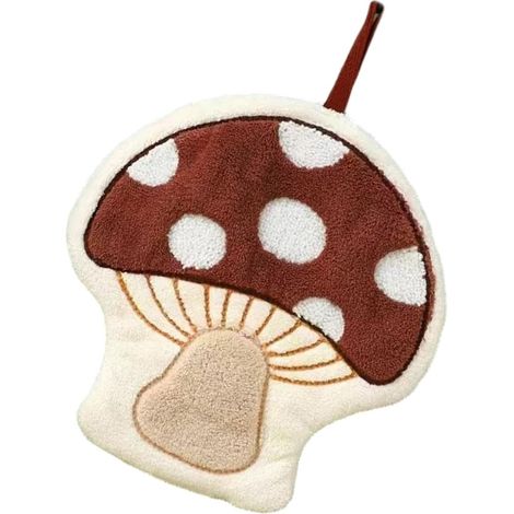 Handtuch, weiches Wollhandtuch in Pilzform, hoch saugfähig, geeignet für den Gebrauch in Haushalt und Küche, braun.