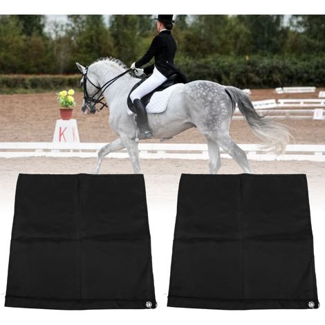 Drapeau Équestrien en Nylon - Lot de 2 - Drapeau de Formation pour Chevaux Résistant et Portable - Noir (1/4)