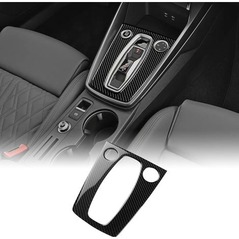 Pour A3 S3 8Y 2025 2026 Console centrale en fibre de carbone Levier de vitesse Cadre extérieur Décoration Panneau autocollant Intérieur Accessoires (transmission automatique, noir) (1/5)