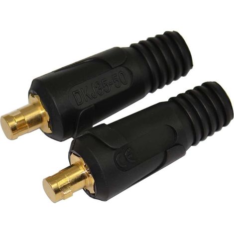 Câble pour Torche de Soudage TIG Fiche de Connecteur de Soudage DKJ35-50 315A Connecteur Raccord Rapide style Dinse en Couleur Noire 2 pièces (1/5)
