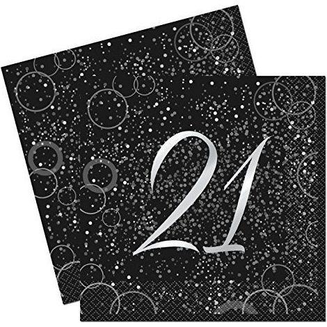 Tovaglioli di carta Glitz 21 color argento, 16 pezzi.