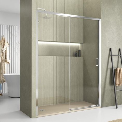 Paroi de douche fixe + porte coulissante TOKIO 110 cm