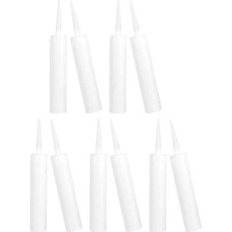 10 Tubes de Calfeutrage Blancs Cartouches Réutilisables Pratiques et Solide en PE Rechargeables Légers et Portables pour Projets DIY et Réparations (1/5)
