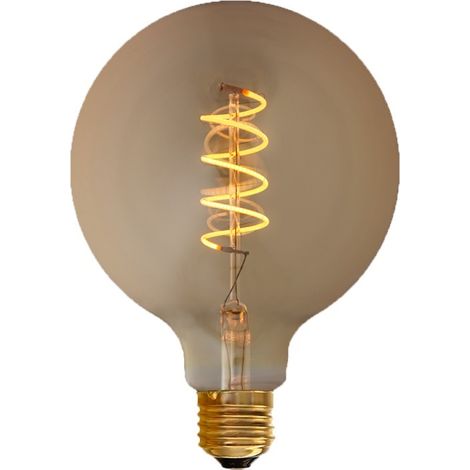 Barcelona Led – Ampoule à incandescence E27 G125 4W dimmable 2200K – Filament spirale – 340 lumens – Angle d'ouverture 360° – Durée de vie >25.000Hr (1/3)
