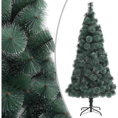 Sapin de Noël Artificiel 120 cm PET avec Pointes Blanches et Support en Acier Vert - PANGIVO (1/5)