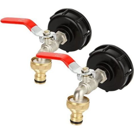 1 Adaptateur de Réservoir IBC, Plastique, Blanc, Robinet Cuve 1000L, Arrosage de Jardin (1/3)