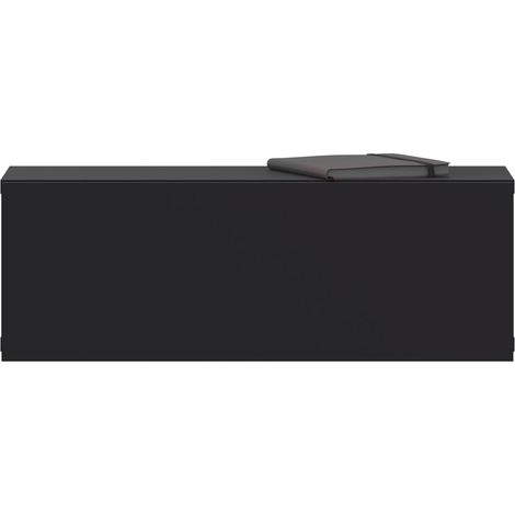 Idimex – Tiroir suspendu en bois noir – 1 tiroir sans poignée – Charge max 15 kg – Fixation murale incluse – Surface résistante aux éraflures (1/4)