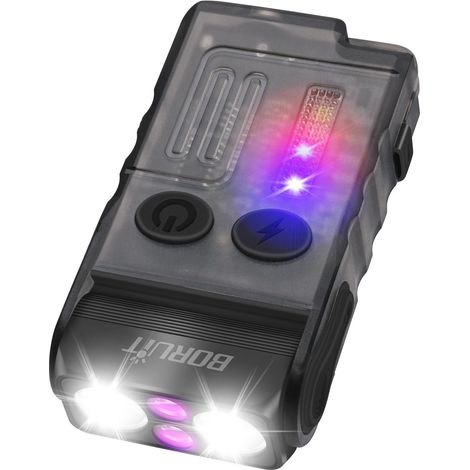 Lampe Torche 365nm UV, Rotation 180°, 110 dB-Buzzer Lampes de Poche LED Rechargeables 1000LM (avec Clip, Aimant de Queue), 13 Modes IP67 Étanche Mini USB Flashlight (1/5)
