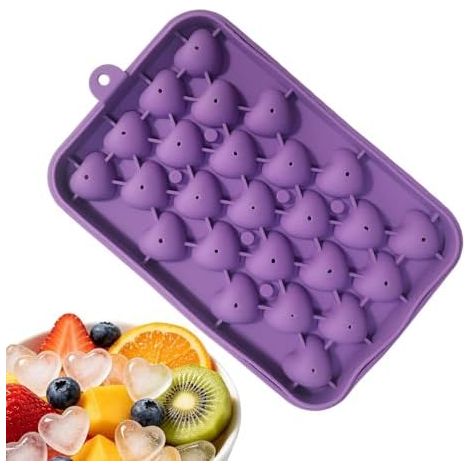 Moules à glaçons en silicone alimentaire en forme de cœur Moules à glaçons faciles à démouler pour cocktails, café, fêtes, boissons, nourriture, camping, chocolat, bonbons, fruits (1/5)