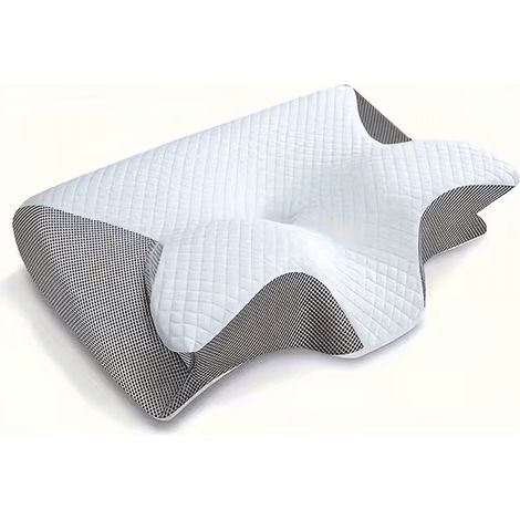 Ergonomisches Nackenkissen 1er Set – Orthopädisches Nackenstützkissen, 62x37x12 cm, atmungsaktiver Bezug –Grau (1/5)