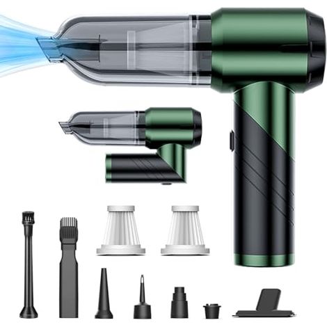 Aspiradora portátil, potente aspiradora para coche de 16000 Pa, inalámbrica y recargable por USB, miniaspiradora 4 en 1 con filtro HEPA para coche, hogar y oficina.
